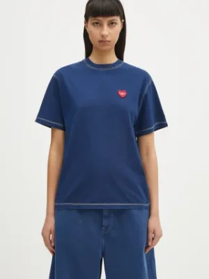 Carhartt WIP t-shirt bawełniany S/S Ingo T-Shirt damski kolor niebieski I034648