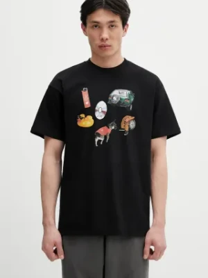 Carhartt WIP t-shirt bawełniany S/S Jacob Rochester T-Shirt męski kolor czarny z nadrukiem I034780.89XX