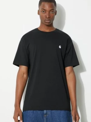 Carhartt WIP t-shirt bawełniany S/S Madison męski kolor czarny gładki I033000.0D2XX