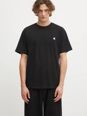 Carhartt WIP t-shirt bawełniany S/S Madison T-Shirt męski kolor czarny gładki I033000.K02XX