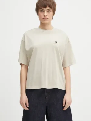 Carhartt WIP t-shirt bawełniany S/S Nelson T-Shirt damski kolor beżowy I033051