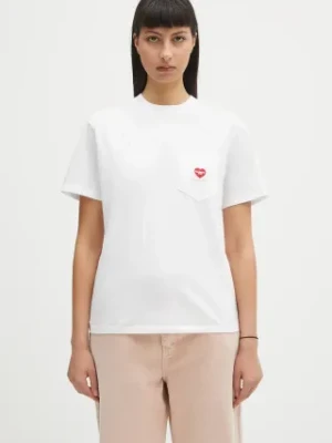 Carhartt WIP t-shirt bawełniany S/S Pocket Heart T-Shirt damski kolor biały I032180