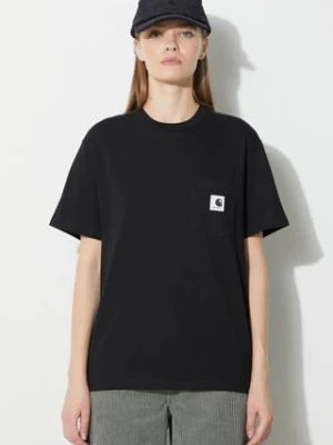 Carhartt WIP t-shirt bawełniany S/S Pocket T-Shirt damski kolor czarny I032215.89XX