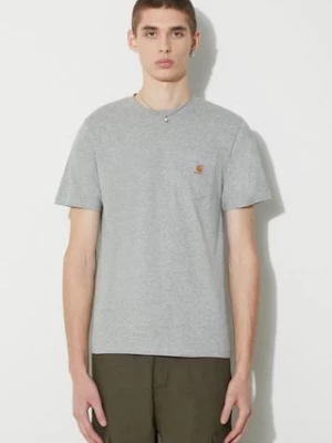 Carhartt WIP t-shirt bawełniany S/S Pocket T-Shirt męski kolor szary melanżowy I030434.V6XX