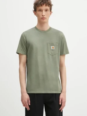Carhartt WIP t-shirt bawełniany S/S Pocket T-Shirt męski kolor zielony gładki I030434.667XX