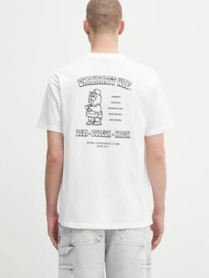 Carhartt WIP t-shirt bawełniany S/S Sandwich męski kolor biały z nadrukiem I035230.02XX