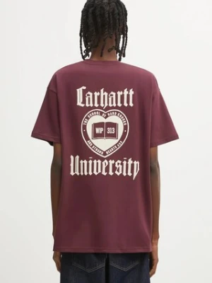 Zdjęcie produktu Carhartt WIP t-shirt bawełniany S/S Schooling T-Shirt męski kolor bordowy gładki I035453.33KXX