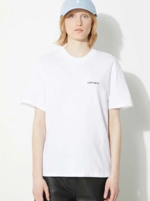 Carhartt WIP t-shirt bawełniany S/S Script Embroidery T-S damski kolor biały I032293.00AXX