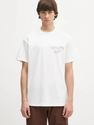 Carhartt WIP t-shirt bawełniany S/S Sunflower T-Shirt męski kolor biały z nadrukiem I034661.02XX