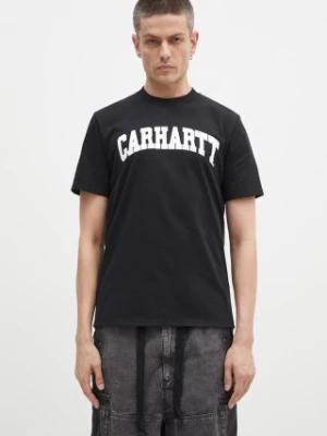 Carhartt WIP t-shirt bawełniany S/S University męski kolor czarny z nadrukiem I034851.0D2XX