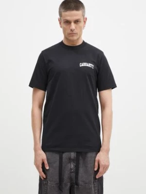 Carhartt WIP t-shirt bawełniany S/S University Script męski kolor czarny z nadrukiem I034852.0D2XX