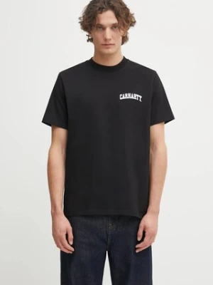 Carhartt WIP t-shirt bawełniany S/S University Script T-Shirt męski kolor czarny z nadrukiem I036110.0D2XX
