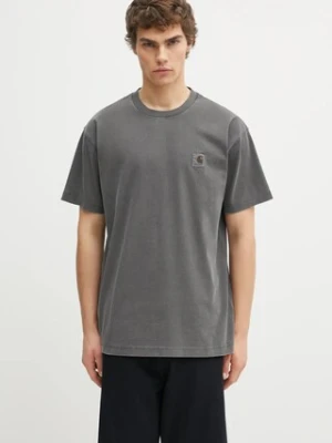 Carhartt WIP t-shirt bawełniany S/S Vista T-Shirt męski kolor szary gładki I030780.89GD