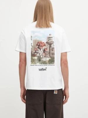 Carhartt WIP t-shirt bawełniany S/S Wiptopia T-Shirt męski kolor biały wzorzysty I035492.02XX