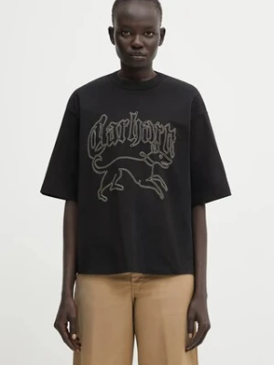 Carhartt WIP t-shirt bawełniany W' S/S Hackwork T-Shirt damski kolor czarny I035539.3FNXX