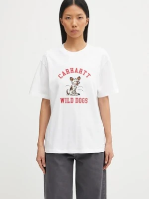 Carhartt WIP t-shirt bawełniany W' S/S Wild Dog T-Shirt damski kolor biały I035487.02XX