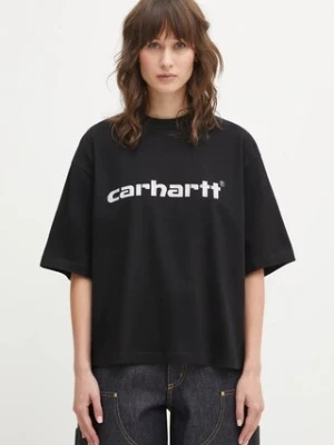 Carhartt WIP t-shirt bawełniany W SS Archive Script T-Shirt damski kolor czarny I036042.89XX