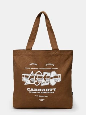 Carhartt WIP torba bawełniana Canvas Graphic Tote Large kolor brązowy I032928.2NUXX