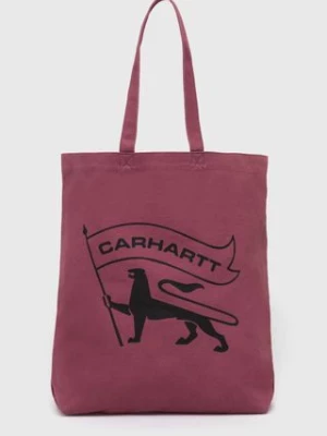 Carhartt WIP torebka bawełniana Stamp Tote kolor różowy I033629.2B0XX