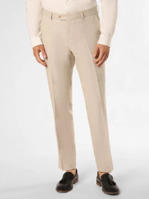 Carl Gross Spodnie z zawartością lnu - Shiver-G Mężczyźni Modern Fit beżowy wypukły wzór tkaniny,