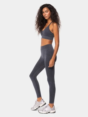 Carpatree Legginsy sportowe "Marble Story" w kolorze antracytowym rozmiar: M