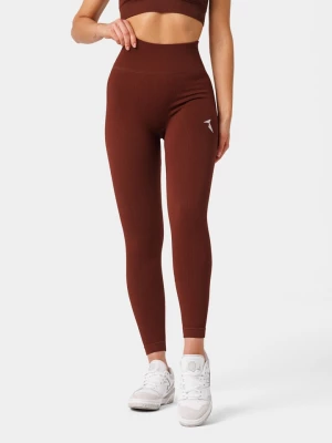 Carpatree Legginsy sportowe "Rib Seamless" w kolorze brązowym rozmiar: S