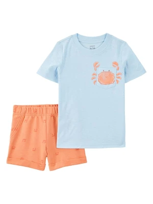 carter's 2-częściowy zestaw w kolorze błękitno-pomarańczowym rozmiar: 98