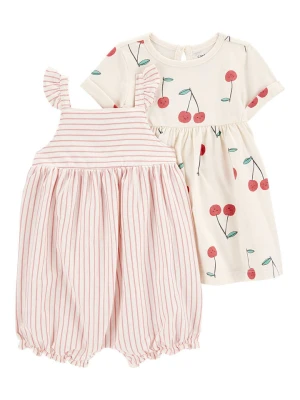 carter's 2-częściowy zestaw w kolorze kremowo-jasnoróżowym rozmiar: 80