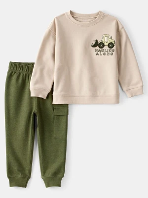 carter's 2-częściowy zestaw w kolorze oliwkowo-beżowym rozmiar: 110