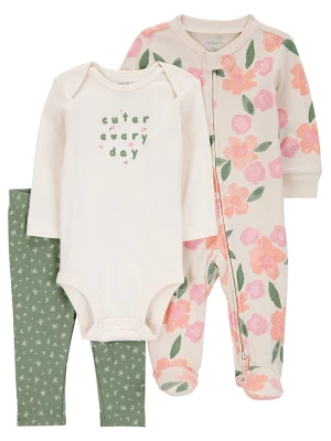 carter's 3-częściowy zestaw w kolorze beżowo-zielono-kremowym rozmiar: 62