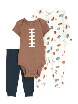 carter's 3-częściowy zestaw w kolorze biało-jasnobrązowo-granatowym rozmiar: 68