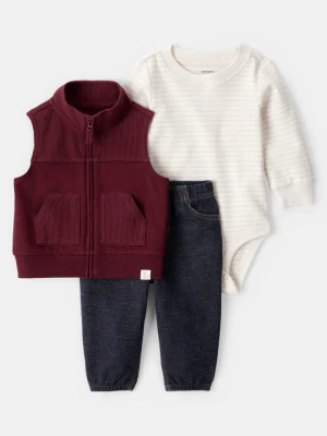 carter's 3-częściowy zestaw w kolorze bordowo-kremowo-granatowym rozmiar: 86