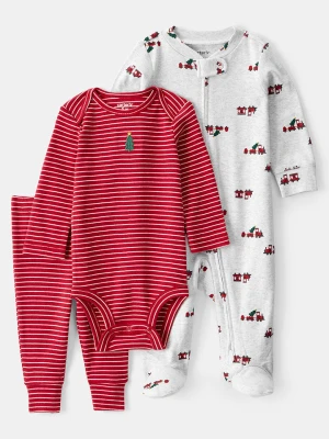 carter's 3-częściowy zestaw w kolorze czerwono-szarym rozmiar: 68