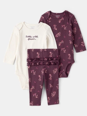 carter's 3-częściowy zestaw w kolorze fioletowo-kremowym rozmiar: 86