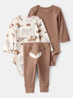 carter's 3-częściowy zestaw w kolorze jasnobrązowo-kremowym rozmiar: 80