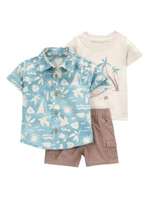 carter&#x27;s 3-częściowy zestaw w kolorze kremowo-brązowo-błękitnym rozmiar: 68