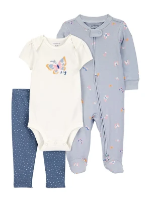 carter's 3-częściowy zestaw w kolorze niebiesko-błękitno-białym rozmiar: 62