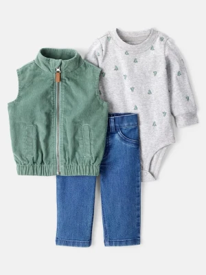 carter's 3-częściowy zestaw w kolorze niebiesko-zielono-szarym rozmiar: 62