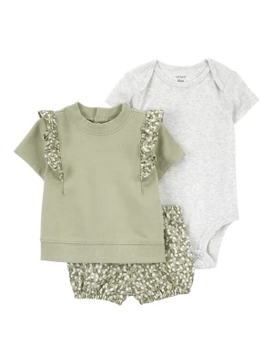 carter's 3-częściowy zestaw w kolorze oliwkowo-szarym rozmiar: 86