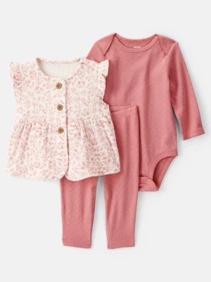 carter's 3-częściowy zestaw w kolorze szaroróżowym rozmiar: 80