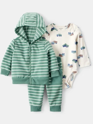 carter's 3-częściowy zestaw w kolorze zielono-kremowym rozmiar: 74