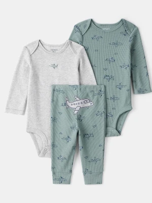 carter's 3-częściowy zestaw w kolorze zielono-szarym rozmiar: 80