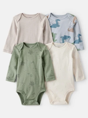 carter's Body (4 szt.) w kolorze beżowo-niebiesko-zielonym rozmiar: 62