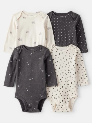 carter's Body (4 szt.) w kolorze biało-kremowo-szarym rozmiar: 62
