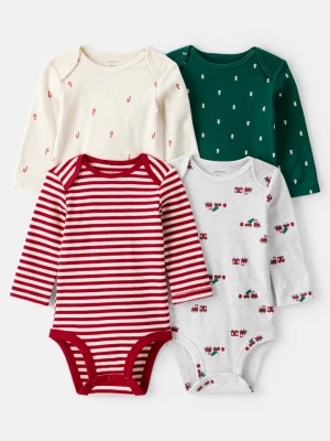 carter's Body (4 szt.) w kolorze kremowym, zielonym i czerwonym rozmiar: 62
