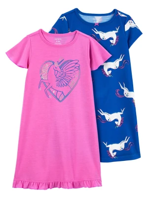 carter's Koszule nocne (2 szt.) w kolorze granatowo-różowym rozmiar: 98