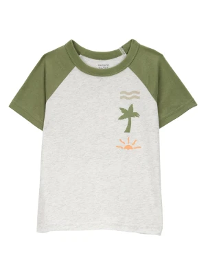 carter's Koszulka w kolorze oliwkowo-białym rozmiar: 110