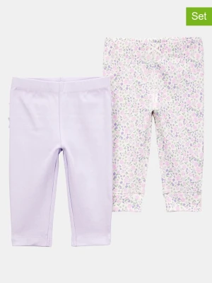 carter's Legginsy (2 pary) w kolorze fioletowym i kremowym rozmiar: 62