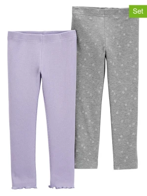 carter&#x27;s Legginsy (2 pary) w kolorze fioletowym i szarym rozmiar: 80