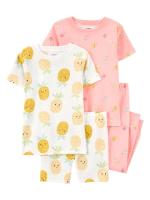 carter's Piżamy (2 szt.) w kolorze biało-jasnoróżowo-pomarańczowym rozmiar: 92